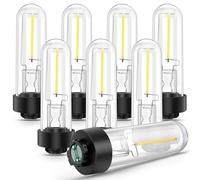 Grinsvalley 8 Pcs Solar Light Replacement Bulbs Warm White 3000k 0.5w DC 3v Solar Bulbs for Outside Garden Yard Patio Pathway Landscaping