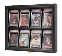 Grintus 8 Baseball Card Display Case - Lockable Sports Graded Card Display Case Wall Mount with UV Protection Acrylic Door for Baseball Basketball Football Hockey Trading Card Collection Small