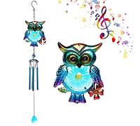 GRINY Outdoor Owl Wind Chimes Indoor Metal Tubes Music Windchimes for Room, Balcony, Window, Garden, Yard, Patio, Lawn Home Decor, Memorial Wind Chimes Gifts for Mom Grandma