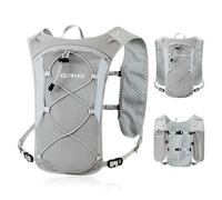 GRIO Hydration Running Vest for Women Men, Water Backpack for Hiking ,with 1.5L Water Bladder, Lightweight Breathable Reflective Hydration Pack for Marathon,Trail,Hiking,Cycling (Grey)