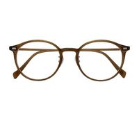 Grion Blue Light Blocking Glasses with Retro Round Frame - Amber Tea Brown Computer Eyewear for Digital Screen Use at Home, Office and Study, Unisex Design for Men and Women