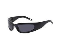 Grion Polar White Blue Sunglasses - Y2K Inspired Eyewear Taking Photos with Cool Looks Unisex Streetwear Retro Futuristic - Festival Rave Party Style Outdoor Styling Moments (Jet Black)