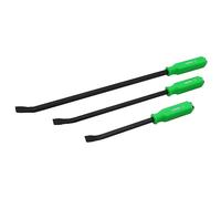 Grip 3 pc Striking Cap Heavy Duty Pry Bar Set - 12", 18", 24" - Positioning, Aligning, Prying - Mechanic's Handles - Steel Capped - Angled Ends