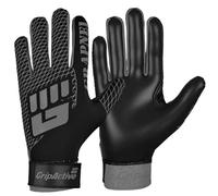 Grip Active GAA Gloves - Premium Gaelic Football Gloves - Made with 2.5mm Latex for Best Grip-Great Ball Control - Special Embossed Neoprene Cuff for Comfort (Grey and Black, 5-Under 10 Years)
