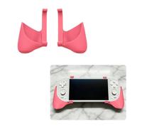 Grip Handle for Retroid Pocket 5, Ergonomic Clip-on Hand Grips, Lightweight PLA, Comfortable Gaming Accessory for Handheld Console，White (Pink)