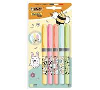 Grip Highlighter Pastel Kawaii Design - Pack of 5 BIC