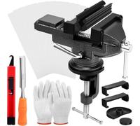 Grip Installation Set with Table Mount Vise, Rubber Shaft Pads, Hook Cutter and Gloves, High Carbon Steel Golfer Workshop Shaft