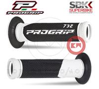 Grip Pair Pro Grip 732 Black/White Universal Motorcycle Scooter Enduro Motard