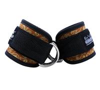 Grip Power Pads Best Ankle Straps for Cable Machines Double D-Ring Adjustable Neoprene Premium Cuffs to Enhance Legs, Abs & Glutes for Men & Women (Fiesta, Pair)