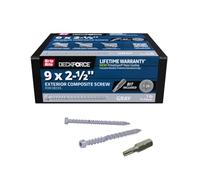 Grip-Rite GRDFCS212HAG1 DeckForce #9 x 2-1/2" Nano Coated Composite Deck Screws, Grey, 1lb Box