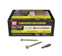 Grip Rite Prime Guard 134GCS1 T25 Star Drive Construction Screws with Type 17 Tip 1-Pound Box, 8 by 1-3/4"