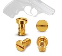 Grip Screws Compatible with Bersa Thunder 380, Thunder Plus & Combat Models - Slotted Head Hardened Steel Construction, Precision Replacement Parts, Polished Gold Finish, 4-Pack