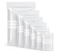 Grip Seal Bags with Write On Panel - 11" x 16" Clear Resealable Plastic Bags for Storage & Packaging 100 Pack - Sabco