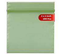 Grip Seal Bags Zip Lock Bags Resealable Plastic Bags Baggies (2x2 Inch (200 Pcs), Green)