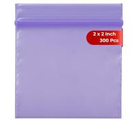 Grip Seal Bags Zip Lock Bags Resealable Plastic Bags Baggies (2x2 Inch (300 Pcs), Purple)