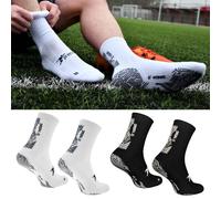 GRIP SOCKS FOOTBALL ADULTS NON ANTI SLIP RUBBER GYM SPORTS GRIP SOCK BLACK WHITE
