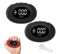 Grip Strength Tester, Digital Hand Grip Strength Trainer with Smart Display, Portable Rechargeable Grip Strengthener for Forearm & Finger Training (Black*2)