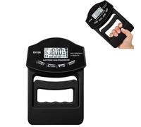 Grip Strength Tester, Dynamometer Hand Strength, Black Grip Strengthener Trainer, Portable Fitness Accessory, Exerciser Meter with LCD Display for Office Home School Commuting