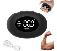 Grip Strength Tester Football, Rechargeable Digital Hand Dynamometer Up To 396lbs, Portable Grip Strength Ball With Smart Display For Forearm Training, Fitness, Sports & Home Gym Use (Black)