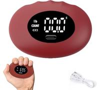 Grip Strength Tester, Hand Grip Strength Tester with Smart Digital Display, Rechargeable Digital Finger Palm Gripper Stress Balls for Sports, Fitness & Rehabilitation, Up to 396lbs(Red)