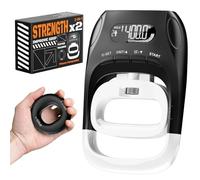 Grip Strength Tester & Trainer 2-in-1 Combo Set-Digital Hand Dynamometer with LCD Display, Max 400lb/180kg Capacity, Resistance Ring with Ergonomic Design for Sports, Gym, Home & Rehab