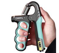 Grip Strength Trainer, Adjustable Forearm Strength Trainer, Ergonomic Handle with Automatic Counting Function for On the Go Office and Training