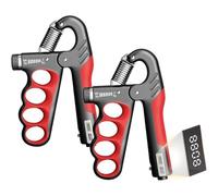 Grip Strength Trainer with Counting, 5-100kg Adjustable Hand Grip Strengthener, Finger Stretcher, Forearm Strengthener and Hand Grip Strengthener for Musicians Athletes Hand Injury Recovery (Red)