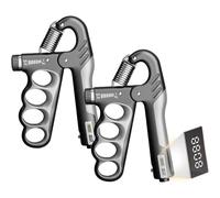 Grip Strength Trainer with Counting, 5-100kg Adjustable Hand Grip Strengthener, Finger Stretcher, Forearm Strengthener and Hand Grip Strengthener for Musicians Athletes Hand Injury Recovery (Gray)