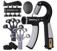 Grip Strength Trainer with Forearm Strengthener, Hand Grip Strengthener, Hand Extension Exerciser, Stress Relief Ball and Hand Grip Strengthener for Muscle Building and Injury Recover(5 PCS)