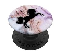 Grip Unicorn Black Purple Pink White Marbled Design PopSockets Grip and Stand for Phones and Tablets