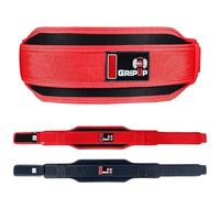 Grip Up Heavy Duty Weightlifting Belt Men & Women Reinforced Powerlifting Belt Premium EVA Foam Padding Adjustable Roller Buckle for Squats Deadlifts Bodybuilding & Strength Training (Red, S)
