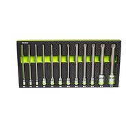 GripEdge | 12-PC RPT 1/4, 3/8 & 1/2" Drive Extra-Long Triple Square Bit Socket Set | Includes sizes - M4-M18 | Includes Premium Foam Tray |