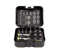 GripEdge | 12-PC RPT 1/4, 3/8 & 1/2" Drive Standard Triple Square Bit Socket Set | Includes sizes - M4-M18 | Includes Premium Plastic Case With Foam Insert |