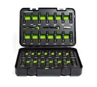 GripEdge | 32-PC 1/4" & 3/8" Drive Deep Metric & SAE Master Socket Extractor Set| Includes sizes - 4-19mm & 3/16-3/4" | Includes Premium Plastic Case With Foam Insert |