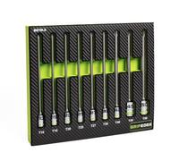 GripEdge |9-PC RPT 1/4 & 3/8" Drive Long Ball Star Bit Socket Set | Includes sizes - T10, T15, T20, T25, T27, T30, T40, T45, T50| Includes Premium Foam Tray |