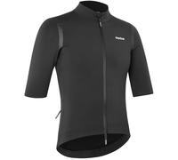 GripGrab AquaRepel Water-Resistant Thermal Short Sleeve Cycling Jersey for Men Road MTB Gravel Bike Cycle Top 2-Way-Zipper Black