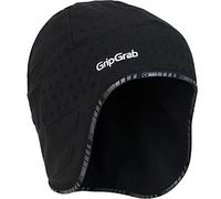 GripGrab Aviator Windproof Deep Winter Under Helmet Cycling Skull Cap Thick Thermal Running Fleece Bicycle Hat Headwear Black