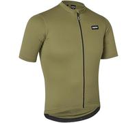 GripGrab EXPLR Merinotech Short Sleeve Cycling Jersey Summer Road MTB Gravel Bike Cycle Top with Merino Wool Full Zip Olive Green
