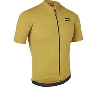 GripGrab EXPLR Merinotech Short Sleeve Cycling Jersey Summer Road MTB Gravel Bike Cycle Top with Merino Wool Full Zip Mustard Yellow