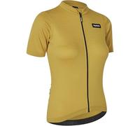 GripGrab EXPLR Merinotech Women's Short Sleeve Cycling Jersey Summer Road MTB Gravel Bike Cycle Top with Merino Wool Mustard Yellow