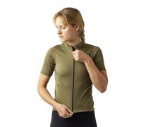 GripGrab EXPLR Merinotech Women's Short Sleeve Cycling Jersey Summer Road MTB Gravel Bike Cycle Top with Merino Wool Olive Green