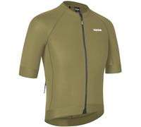 GripGrab PACR Short Sleeve Cycling Jersey Summer MTB Road Gravel Bike Men's Cycle Jersey Full Zip UPF Aero Bike Shirt Men Olive Green