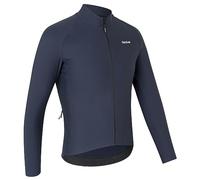 GripGrab PACR Thermal Long Sleeve Cycling Jersey for Men Road MTB Gravel Bike Cycle Top Full Zip Fleece Biking Shirt Navy Blue