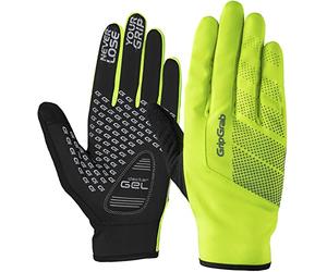 GripGrab RIDE Windproof Spring Autumn Cycling Gloves Padded Full Finger | Padded transition gloves with DoctorGel padding for MTB, road bike and gravel bike, terry cloth thumb and reflective details