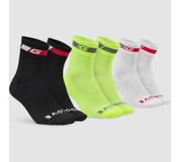 GripGrab Tricolore Regular Cut Summer Socks 3-Pack Black/White/Fluo Yellow