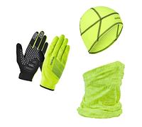 GripGrab Unisex Hi-vis Cycling Essentials Gift-box Thermal Winter Bundle Spring Autumn Bike Gloves Skull Cap Neck Warmer Set Gloves Cycling Winter (pack of 1)