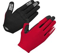 GripGrab Unisex's Aerolite InsideGrip Full-Finger Professional MTB Cycling Gloves Unpadded Anti-Slip Mountain-Bike Off-Road Long, Red, X-Large