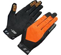 GripGrab Unisex's Vertical InsideGrip Long Finger Professional MTB Gloves Un-Padded Anti-Slip Off-Road Cycling Black, Orange Hi-Vis, X-Large