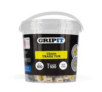 Gripit 15mm Plasterboard Fixing - 100 Pack (Yellow) Stud Wall Anchor Max 71kg in Yellow Gripit Yellow