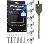 Gripit Blue Heavy-Duty Plasterboard Fixings, Pack of 6, Holds Up to 113kg